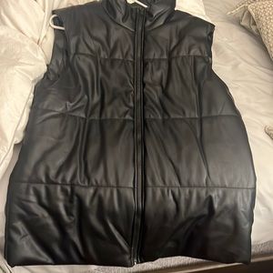 Faux leather vest